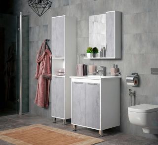 Зеркало-шкаф Corozo Чикаго 75см правый бетон SD-00000303